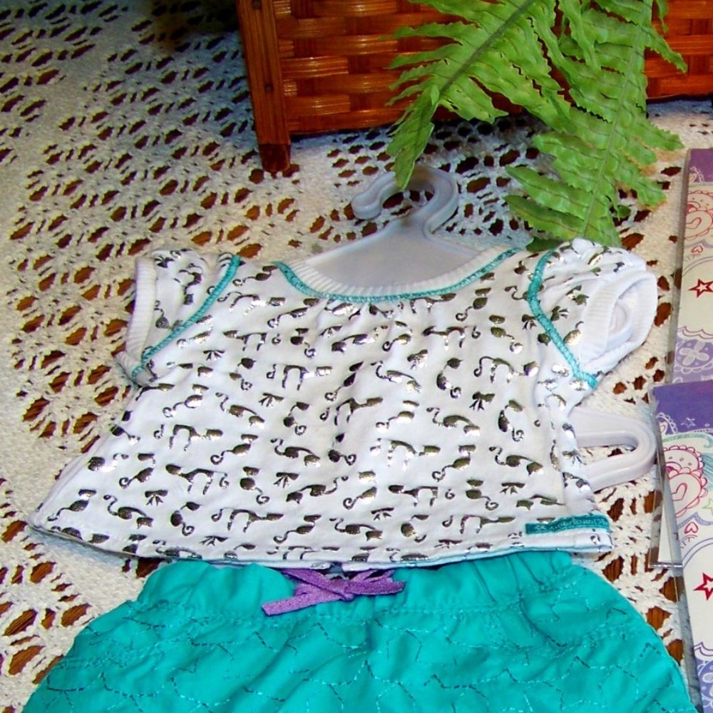 AMERICAN GIRL SILVER-PRINT CAT TEE; Truly Me  Mix & Match GREAT GIFT IDEA!